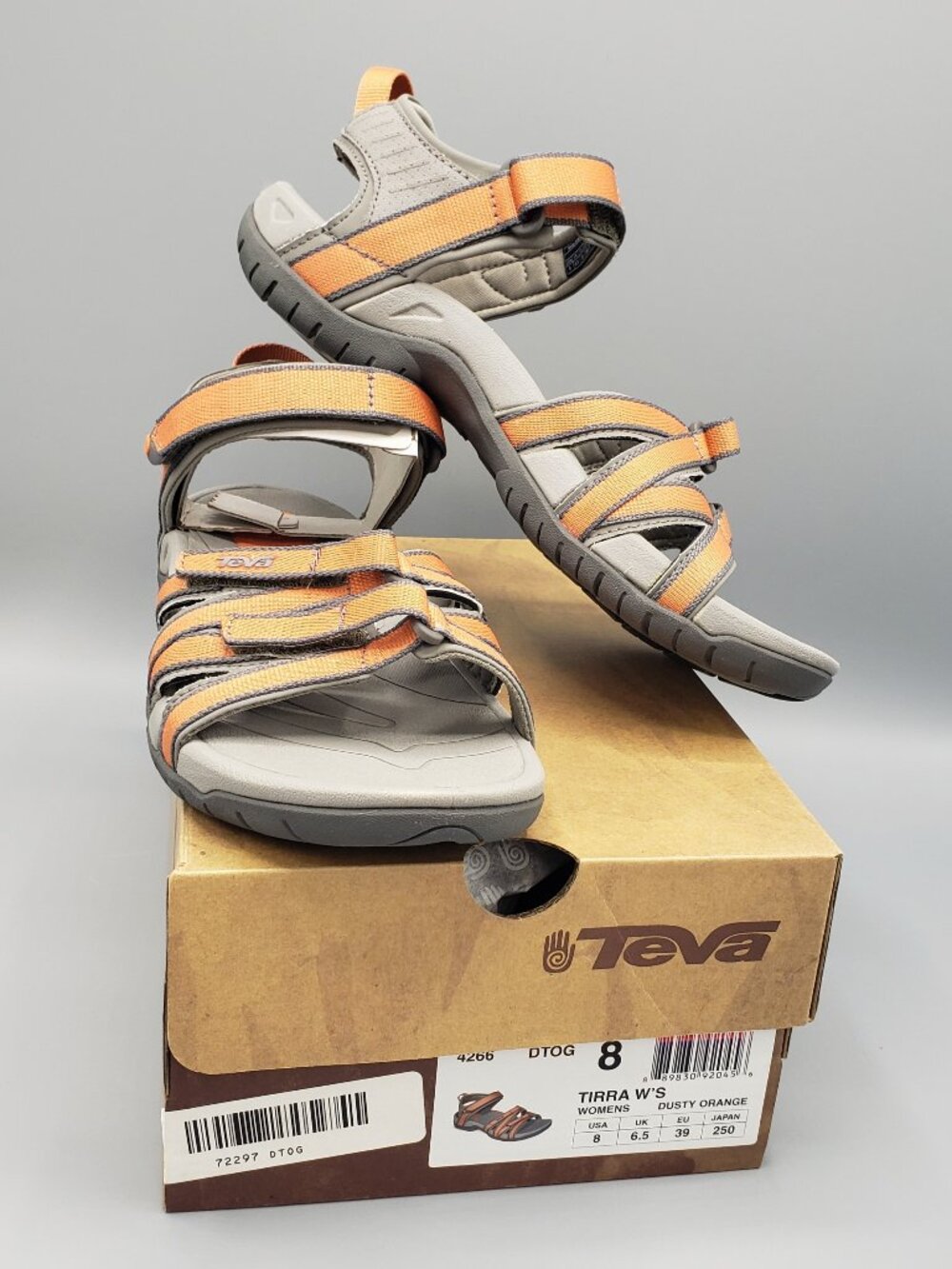 NIB Teva Tirra Sport Sandal Women Size 8 Dusty Orange 4266 Strap Hiking Gorpcore